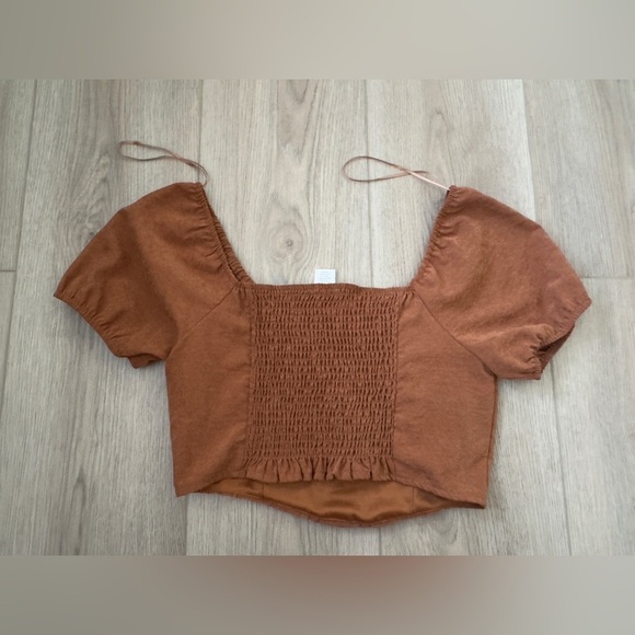 KIRIOUS ( LOS ÁNGELES) Elegant Brown Puff Sleeve Top 🍁🪾🍂 - Picture 6 of 6